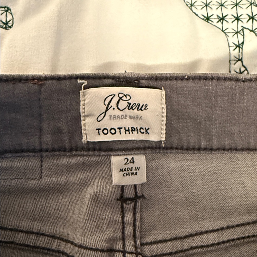J. Crew Women's Gray Toothpick Jeans-24 - Picture 4 of 12